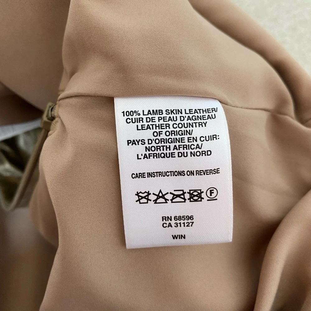 DKNYC NEW Bronze Gold Metallic Leather Skirt Women’s Size 4 NWT